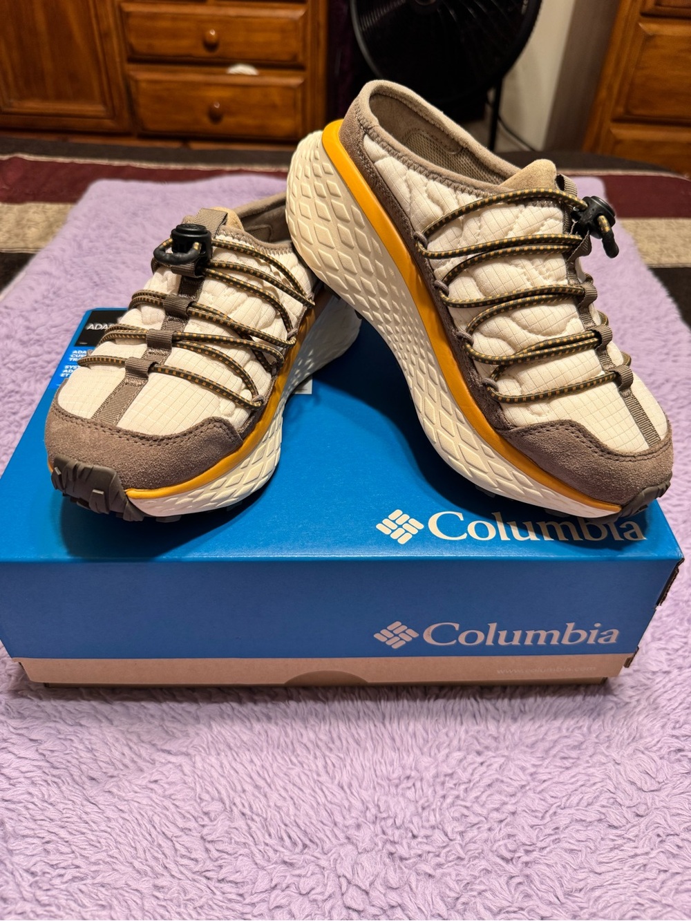 Columbia Beige, Brown and Yellow Trail Mule Sneakers